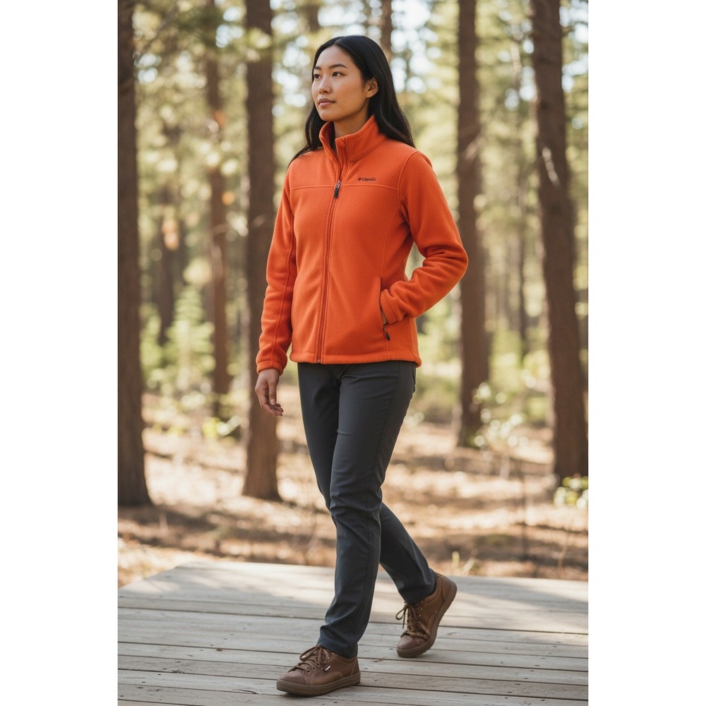 Womens Columbia Orange Full Zip Jacket Size XL
